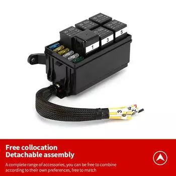 Автомобильный 12 В/24 В релейный блок с 6 слотами, релейный блок с 6-контактным предохранителем ATC/ATO, блок предохранителей с комплектом из 6 реле