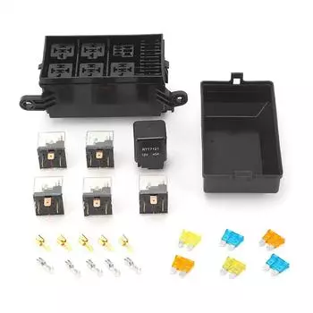 Автомобильный 12 В/24 В релейный блок с 6 слотами, релейный блок с 6-контактным предохранителем ATC/ATO, блок предохранителей с комплектом из 6 реле