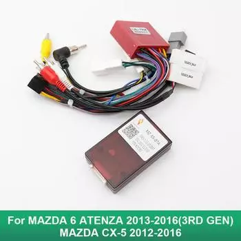 Автомобильный 16-контактный Android-адаптер жгута проводов Canbus Box Декодер для Mazda 6 Atenza CX-5 CX5 2012-2016 without canbuswit