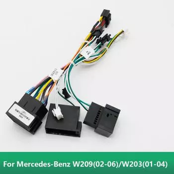 Автомобильный 16-контактный аудио жгут проводов адаптер с Canbus Box для Mercedes-Benz W209(02-06)/W203(01-04) Установка стереосистемы without canbuswit