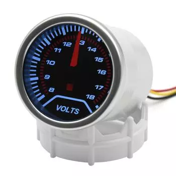 Автомобильный 2-дюймовый 52-миллиметровый вольтметр со светодиодной подсветкой, тонированная линза, вольтметр 8-18 В для гоночных автомобилей на бензине 12 В