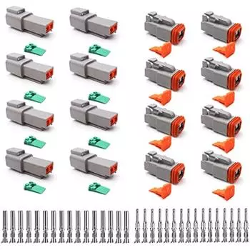 Автомобильный 2-контактный разъем Dt, набор из 8 комплектов водонепроницаемых электрических разъемов 22-18Awg, кабельный разъем серии Dt для автомобилей, мотоциклов, грузовиков, лодок 21x15x2cm