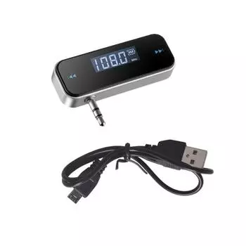 Автомобильный 3,5-мм Aux-порт MP3 MusicAudio FM-передатчик Автомобильный радиопередатчик Hands-free AudioAdapter для устройств AndroidiOS as shown