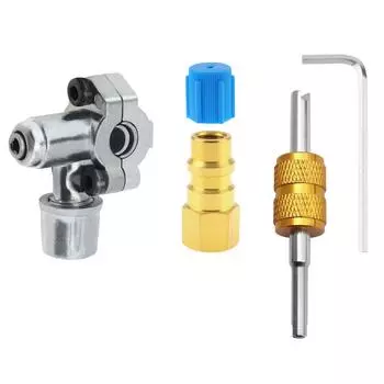 Автомобильный 3 шт. R134A Комплект прокалывающих клапанов для хладагента Профессиональный класс Система заправки HVAC Включает пылезащитный колпачок Сверхпрочные клапаны