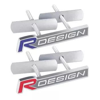 Автомобильный 3D металлический логотип RDESIGN, наклейка на переднюю решетку, значок, эмблема для R DESIGN XC90 S60 CX60 S80 V40 S40 XC70 V60 XC40 V90 Grille красный