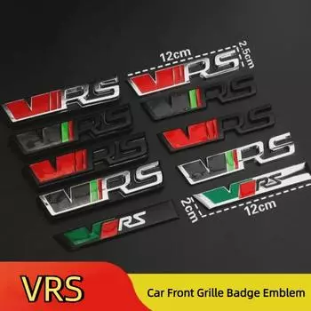 Автомобильный 3D металлический значок VRS на переднюю решетку радиатора, эмблема автомобиля, наклейка, наклейки для Rapid Yeti Octavia Fabia Logo VRS-Style1-Sticker