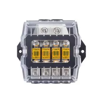 Автомобильный 4-контактный держатель предохранителя 80A 32V Hi-Fi Автомобильный распределительный блок предохранителей Замена