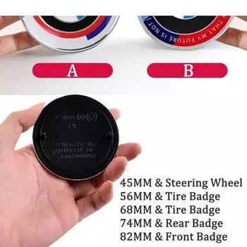 Автомобильный 50-летний юбилейный логотип, украшение на обод колеса, аксессуары для стайлинга для X1 X3 X5 3 5 7 серии Z4 E46 E60 E83 E90 F10 F25 G20 G30 G05 G01 G11 и т. д. A (45MM) 1PCS