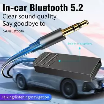 Автомобильный адаптер Aux Bluetooth 5,2 с разъемом USB на разъем 3,5 мм, аудиоключ, приемник BT, передатчик, комплект громкой связи для автоматического беспроводного динамика, музыкального плеера