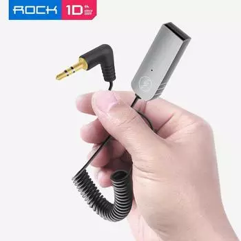 Автомобильный адаптер Bluetooth 5,0, беспроводной Bluetooth-приемник, USB-разъем 3,5 мм, аудио-музыкальный адаптер для автомобильного динамика, громкая связь чёрный