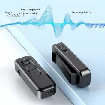 Автомобильный адаптер Bluetooth-совместимый приемник Plug-Play Универсальное универсальное подключение Громкая связь Аудиоадаптер Мини-конвертер чёрный