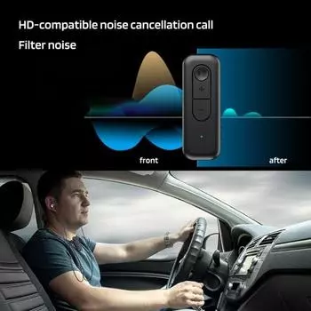 Автомобильный адаптер Bluetooth совместимый приемник Plug Play Универсальный многофункциональный адаптер для подключения Hands Free Calling Аудиоадаптер Мини-конвертер чёрный