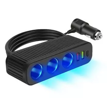 Автомобильный адаптер для быстрой зарядки, автоматический адаптер для быстрой зарядки с функцией Plug And Play, зарядное устройство с защитой от перезарядки, автомобильное зарядное устройство PD QC3.0 чёрный