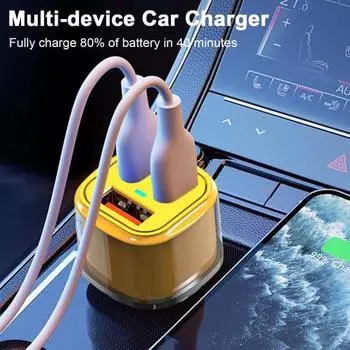 Автомобильный адаптер для зарядного устройства USB-C с несколькими портами, быстрое рассеивание тепла, огнестойкий, универсальный автомобильный адаптер для телефона PD QC3.0, зарядное устройство A зелёный