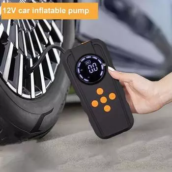 Автомобильный аккумулятор Jump Starter LED полноэкранный дисплей Портативное зарядное устройство 12 В Jump Starter Power Pack Быстрое накачивание Jump Starter Battery чёрный
