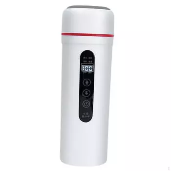 Автомобильный электрический чайник объемом 0,4 л для путешествий с корпусом из нержавеющей стали белый