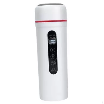 Автомобильный электрический чайник объемом 0,4 л для путешествий с конструкцией из нержавеющей стали белый