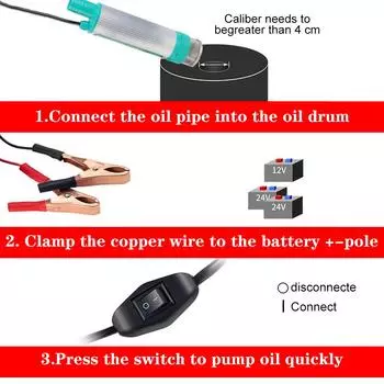 Автомобильный электрический DC заправочный насос мини-топливоперекачивающий корпус из алюминиевого сплава 12 В для перекачивания дизельного масла, воды, погружной 30 л/мин