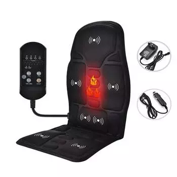 Автомобильный электрический массажер для спины, массажное кресло, подушка, подогрев, вибратор, автомобиль, домашний офис, пояснично-шейный матрас, снятие боли 5 Motors EU