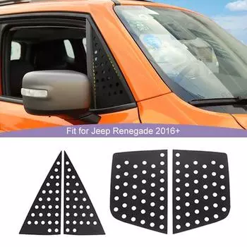 Автомобильный алюминиевый сплав Треугольный стеклянный декоративный элемент оконный декор Наклейка для Jeep Renegade 2016 Up Внешние аксессуары для автомобиля