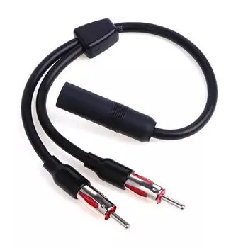 Автомобильный AM FM антенный разветвитель Y-адаптер 2 штекера 1 гнездо удлинительный кабель адаптер радиоантенна чёрный
