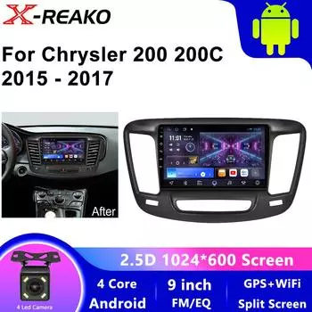 Автомобильный Android Android 13 для Chrysler 200 200C 200S 2015 - 2019 Автомобильный радиоплеер беспроводной Android Auto Carplay Mirror Link DSP 4 core 1GB+32GB carplay