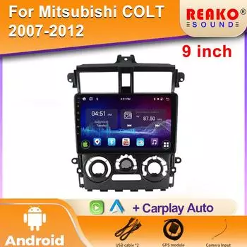 Автомобильный Android для Mitsubishi COLT 2007-2012 Мультимедийная головная часть Автомагнитола Радио Carplay 2din DVD Навигационный плеер Сенсорный экран BT 4 core 1GB+32GB carplay