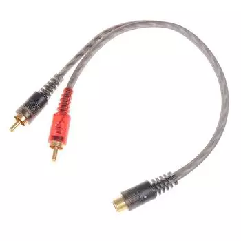 Автомобильный аудио 1Rca Female To 2Rca Male Y Splitter Cable Converter Cord Adapter Cable 27 cm