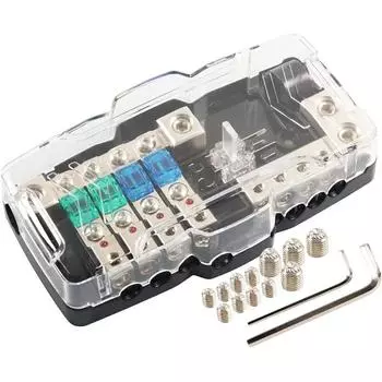 Автомобильный аудио ANL держатель предохранителя аудио распределительный блок предохранитель коробка для автомобиля лодка автофургон 2 входа 4 выхода чёрный