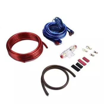 Автомобильный аудио сабвуфер, 8 калибра, 1500 Вт, сабвуфер, усилитель проводки, комплект силового кабеля