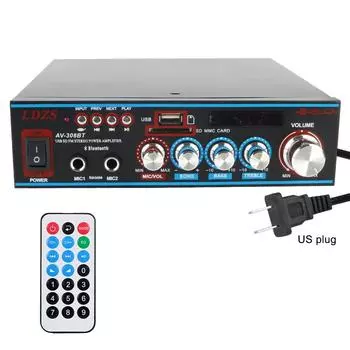 Автомобильный аудиоплеер высокой мощности сабвуфер музыкальный проигрыватель 12 В 220 В 800 Вт Bluetooth 5.0 Black