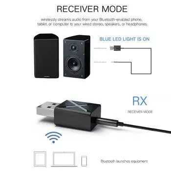 Автомобильный AUX Bluetooth V5.0 приемник передатчики 3,5 мм разъем беспроводной аудио музыкальный стерео адаптер для ТВ ПК Mp3 динамик наушники CN