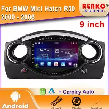 Автомобильный авто для BMW Mini Hatch R50 2000 - 2006 Android Радио GPS Навигация Мультимедийный Плеер Видео Carplay WIFI BT IPS 2din DVD 4 core 1GB+32GB carplay