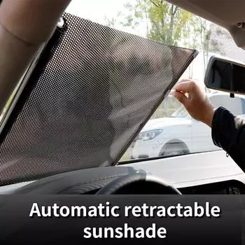 Автомобильный автоматический выдвижной солнцезащитный козырек, автомобильные бытовые лазерные рулонные шторы, боковой блок, автомобильный выдвижной солнцезащитный козырек 50*125cm белый