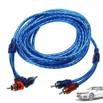 Автомобильный автомобильный аудиокабель из чистой меди для модификации аудиосистемы сабвуфера усилителя 2 RCA на 2 RCA провод сигнальный кабель 2 Meters