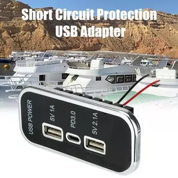 Автомобильный автомобильный USB-адаптер для зарядки, быстрая зарядка, универсальная, простая установка, USB-розетка для автофургона с 3 портами, автомобильное зарядное устройство серебряный