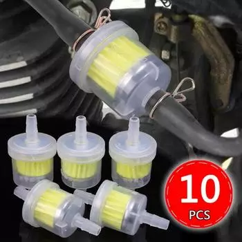 Автомобильный бензиновый фильтр, небольшой моторный масляный бензиновый жидкостный топливный фильтр для автомобиля, скутера, мотоцикла, автогазовые бензиновые фильтры белый