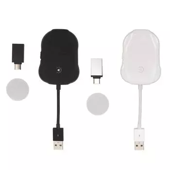 Автомобильный беспроводной адаптер для Carplay для Android Auto 2,4 ГГц 5 ГГц Plug and Play USB Type C 2 в 1 Car Wi Black