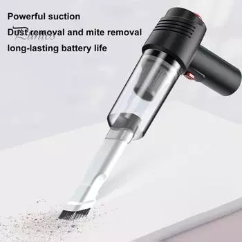 Автомобильный беспроводной мини-пылесос с высокоскоростным двигателем, мощное всасывание, перезаряжаемый беспроводной ручной пылесос белый