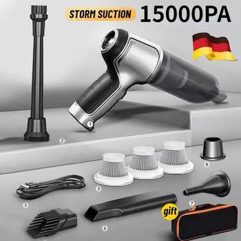 Автомобильный беспроводной пылесос с сильным всасыванием, ручной для влажной и сухой уборки, автоматический пылесос для дома и автомобиля, мини-пылесос двойного назначения, бытовая техника