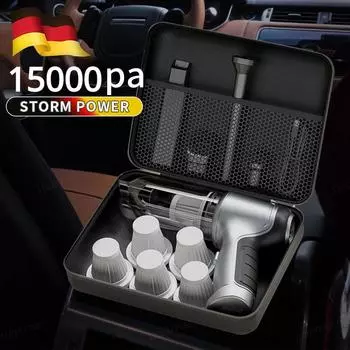 Автомобильный беспроводной пылесос с сильным всасыванием, ручной для влажной и сухой уборки, автоматический пылесос для дома и автомобиля, мини-пылесос двойного назначения, бытовая техника