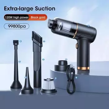 Автомобильный беспроводной пылесос с сильным всасыванием, ручной для влажной и сухой уборки, автоматический пылесос для дома и автомобиля, мини-пылесос двойного назначения, бытовая техника