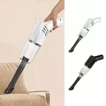 Автомобильный беспроводной пылесос с вращающейся ручкой на 45 градусов, беспроводной легкий ручной пылесос для уборки ковров и волос на полу белый