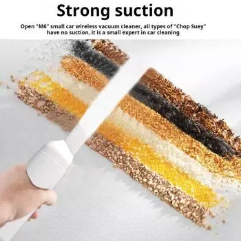 Автомобильный беспроводной ручной пылесос с мощным всасыванием, компактный дизайн, перезаряжаемый, низкий уровень шума