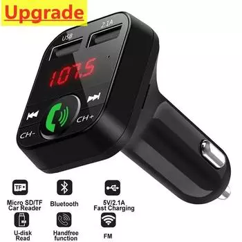 Автомобильный Bluetooth 5,0 FM-передатчик беспроводной адаптер микрофон аудио приемник авто MP3-плеер 2.1A Dual USB быстрое зарядное устройство автомобильные аксессуары чёрный