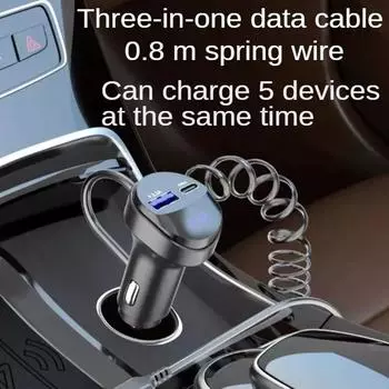 Автомобильный Bluetooth 5.0 FM-передатчик автомобильный комплект MP3-модулятор плеер Handsfree аудио приемник с кабелем для зарядки 3 в 1 для iPhone Huawei