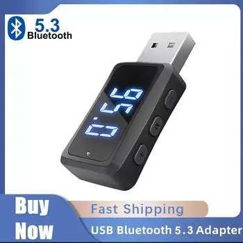 Автомобильный Bluetooth 5,3 FM-передатчик приемник Handsfree Call Mini USB беспроводной адаптер авто аудио со светодиодным дисплеем для автомобиля FM-радио