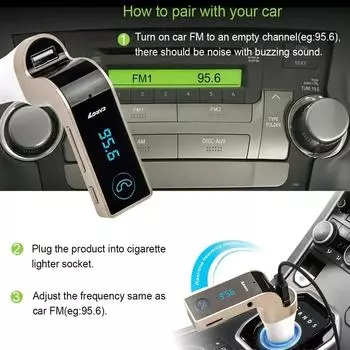 Автомобильный Bluetooth FM-передатчик Handsfree Bluetooth-приемник Автомобильный комплект Автомобильный прикуриватель USB MP3-плеер для iPhone IPad чёрный