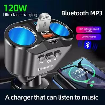 Автомобильный Bluetooth FM-передатчик PD USB QC3.0 Быстрое зарядное устройство Автомобильный адаптер Светодиодный дисплей Громкая связь MP3-плеер Радио Автомобильные аксессуары