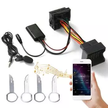 Автомобильный Bluetooth-модуль, стерео MP3-музыкальный адаптер, микрофон, громкая связь, аудиокабель Aux-In, адаптер жгута проводов для Ford Focus MK2 2004-2011 чёрный